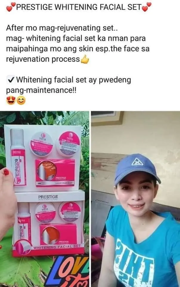 Prestige Whitening facial set - maintenance set  (Blue box)