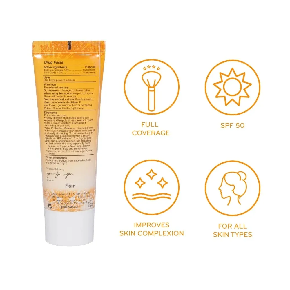 prlisse Youth Glow Vitamin C CC Cream SPF 50: Cruelty-Free & Clean, Paraben & Sulfate-Free, Full Coverage, Hydrates with Hyaluronic Acid | Medium 1.4oz