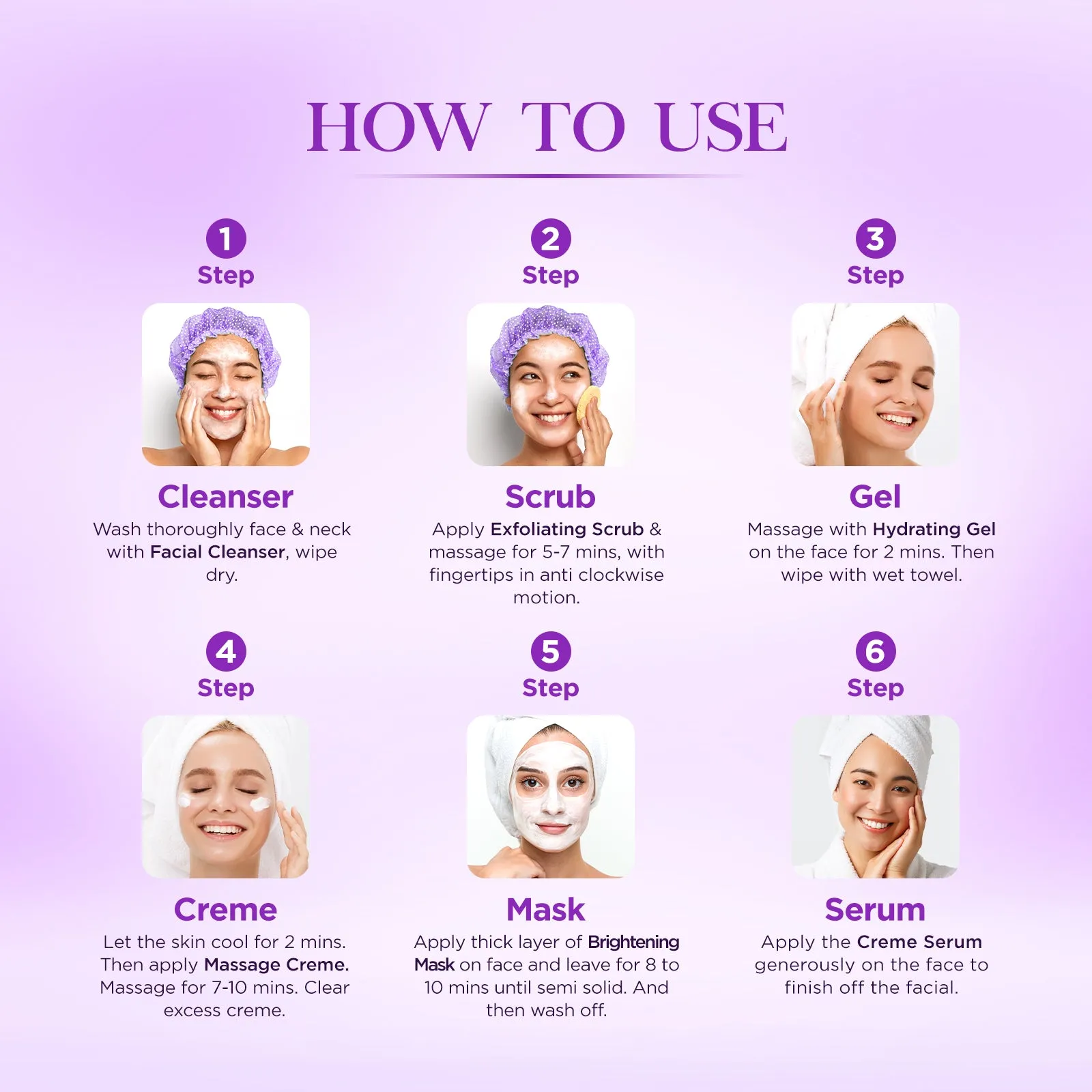 Professional Platinum sheen Facial kit | 6 Steps 12 facial kit Set