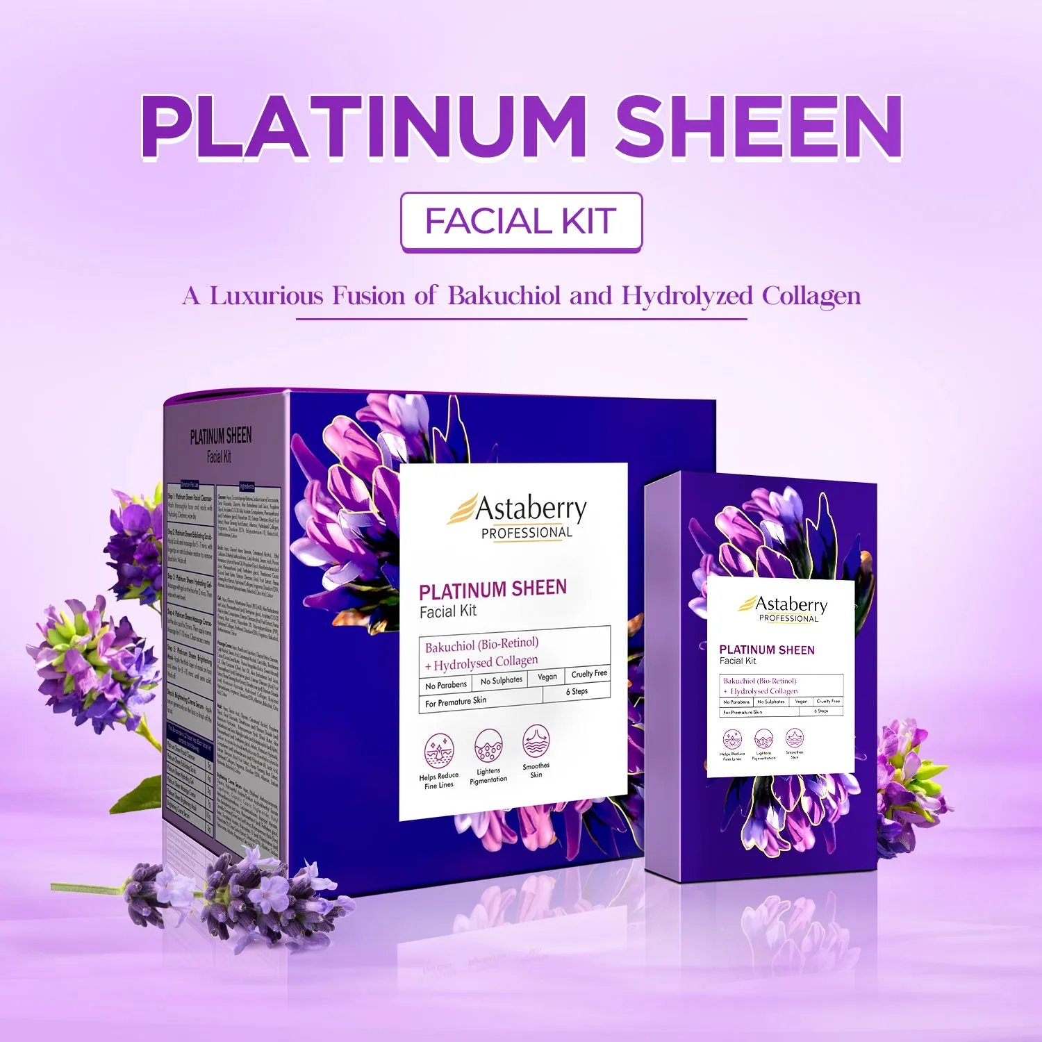 Professional Platinum sheen Facial kit | 6 Steps 12 facial kit Set