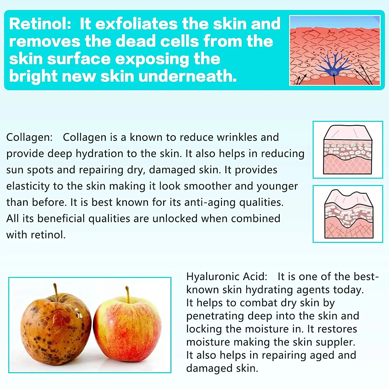 Retinol Cream For Face,Collagen Cream For Face,Day & Night Anti Aging Cream,Face Moisturizer,Natural Formula With Collagen For Advanced Anti-Wrinkle Cream(1.7oz)