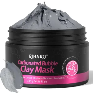 RIHAKO Bubble Carbonated Clay Mask -Bubble Deep Cleansing Face Mask for Blackhead Removal Exfoliation Pore Cleansing Oil Removal Face Detoxification