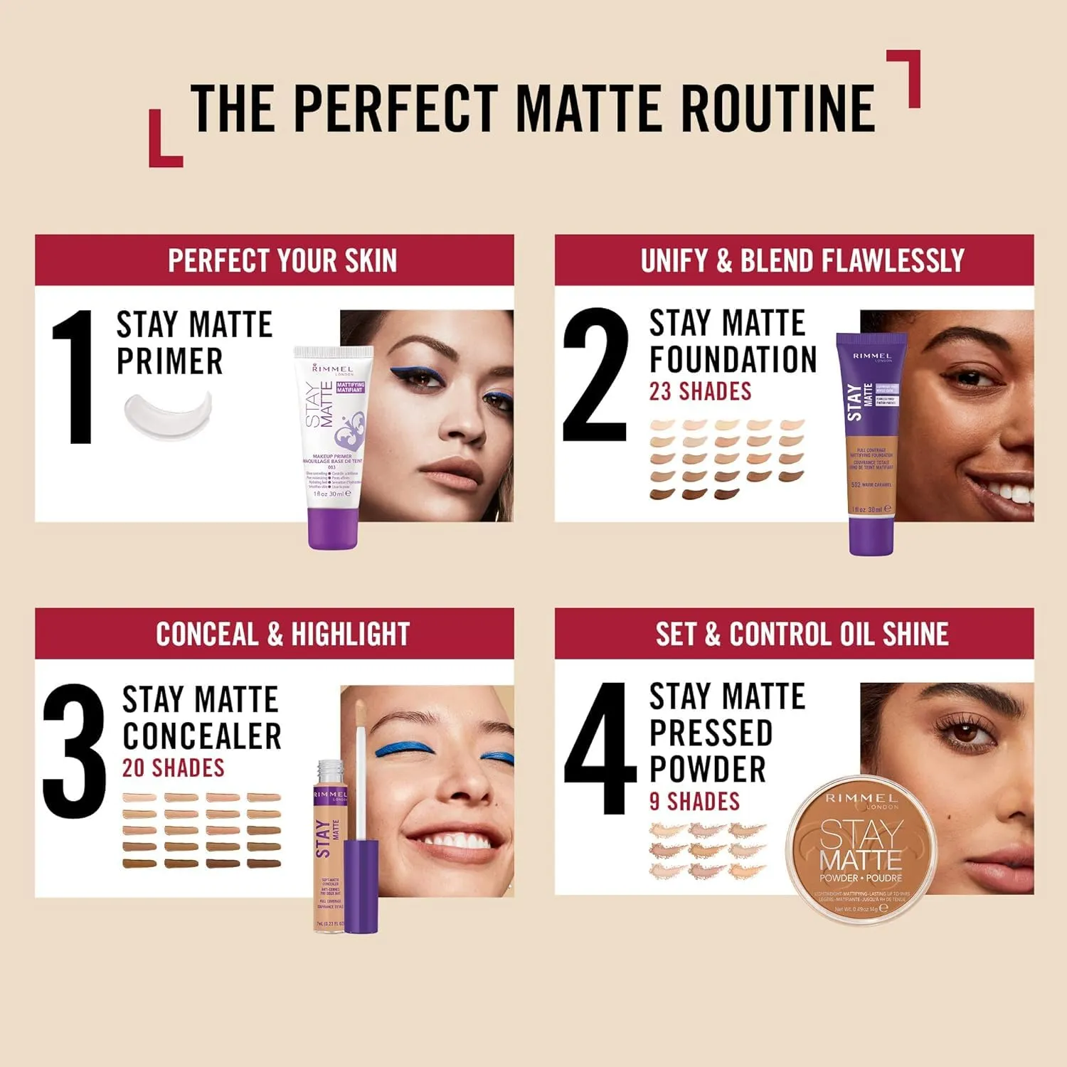 Rimmel London Stay Matte - 512 Amber - Concealer, 24-Hour Wear, Shine Control, Fights Free Radicals, 0.23oz