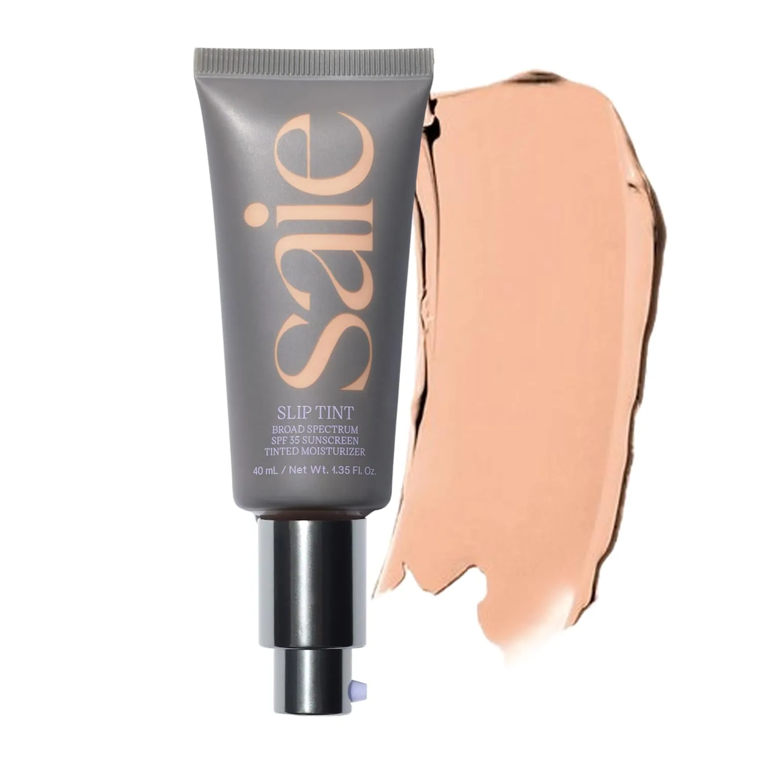 Saie Slip Tint Tinted Moisturizer with SPF 35 - Light Coverage, Glowy Skin Tint & Mineral Sunscreen for Face with Hydrating Hyaluronic Acid - Summer Makeup Essential - Shade Three   Half (1.35 oz)