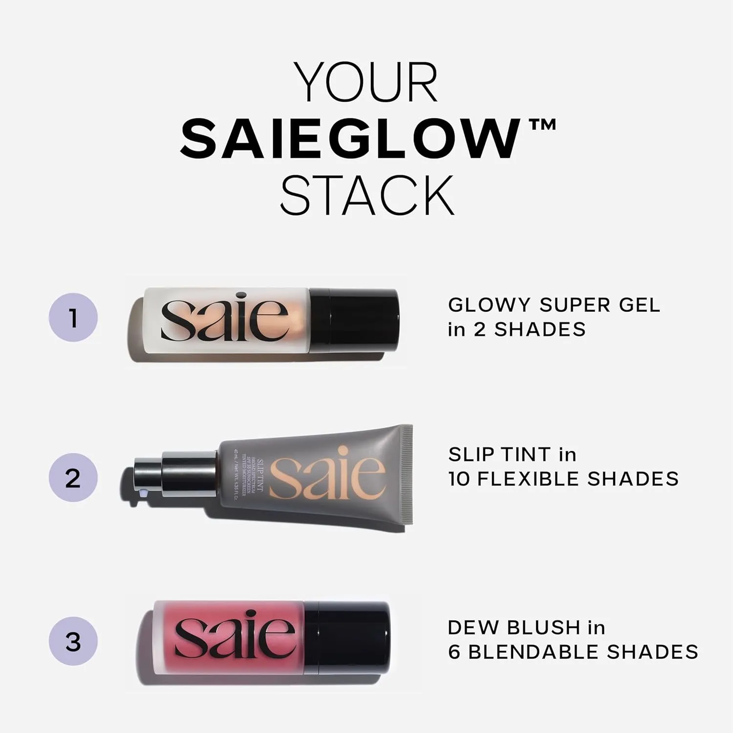 Saie Slip Tint Tinted Moisturizer with SPF 35 - Light Coverage, Glowy Skin Tint & Mineral Sunscreen for Face with Hydrating Hyaluronic Acid - Summer Makeup Essential - Shade Three   Half (1.35 oz)