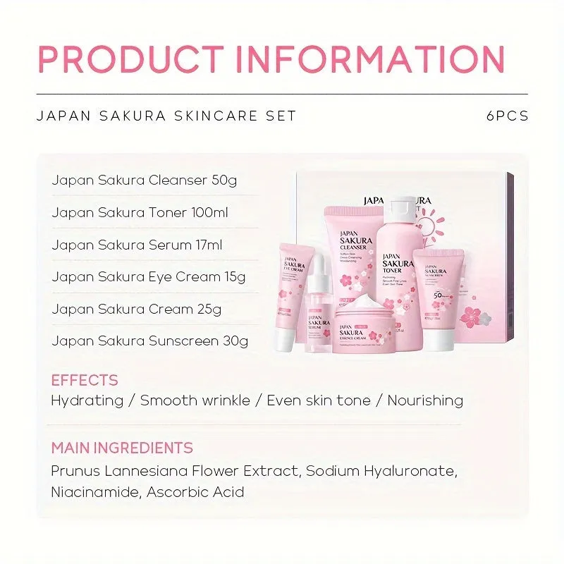 Sakura Skin Care Six-piece Set