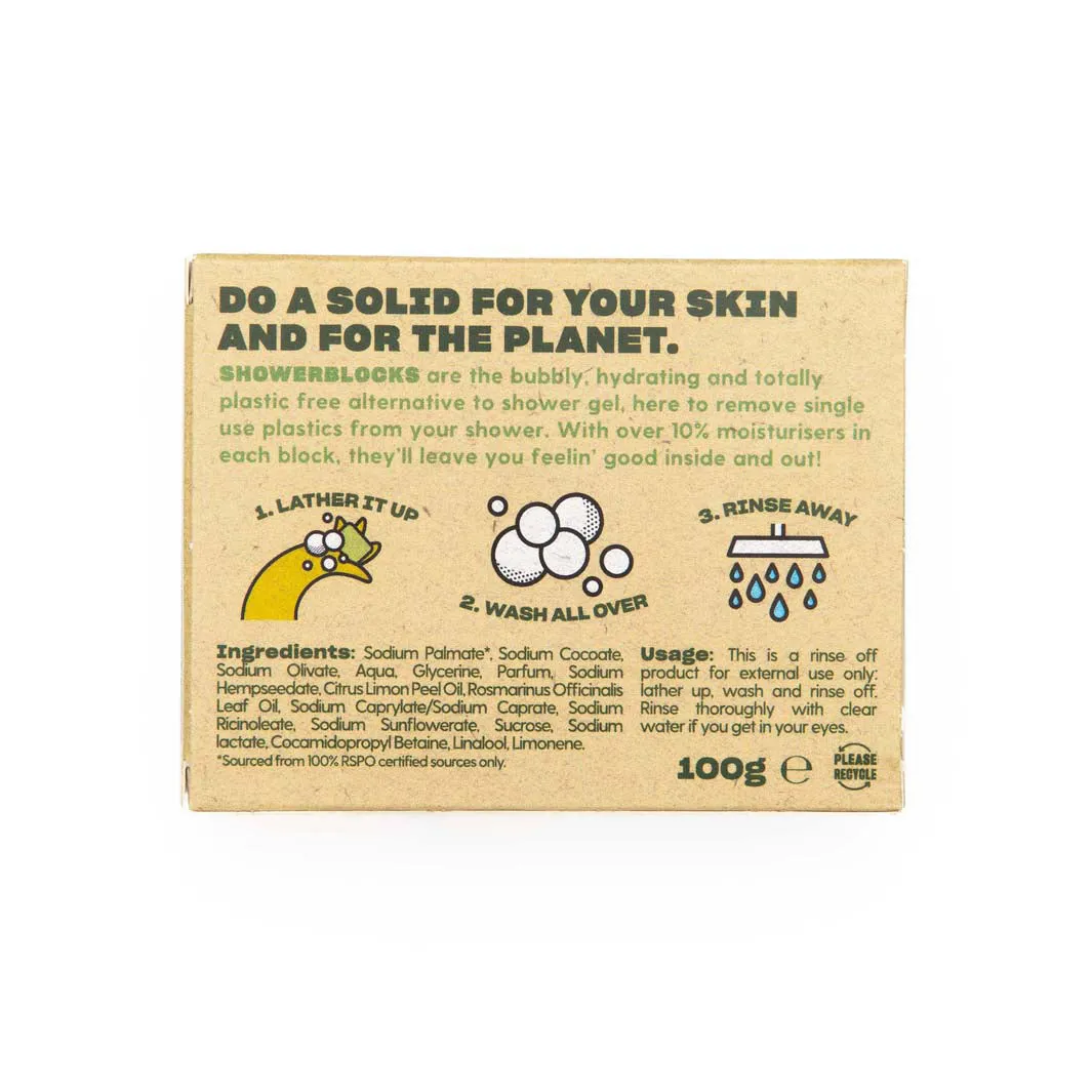 Shower Blocks Essential Oil Gel Bar - Lemon & Rosemary
