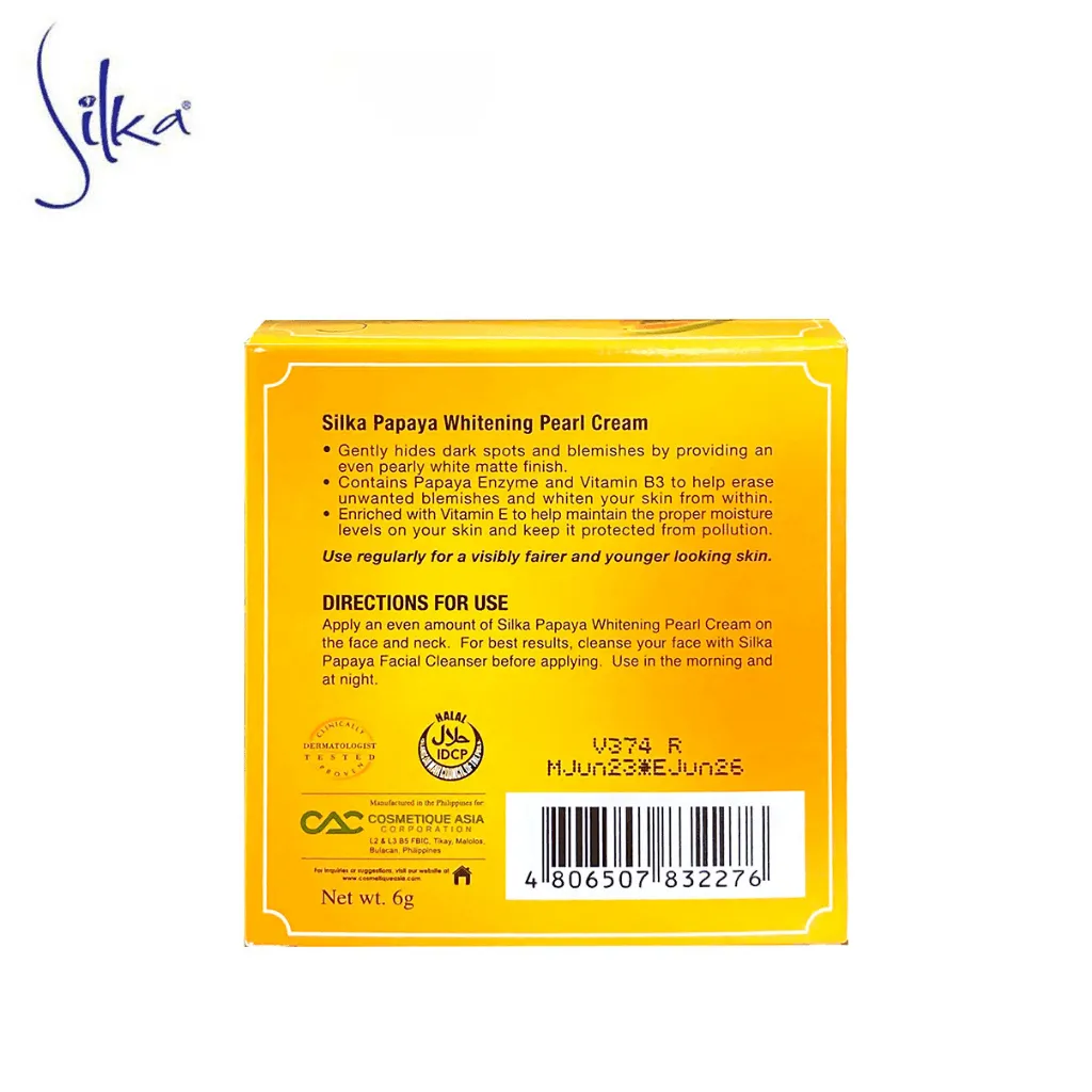 Silka Papaya Whitening Pearl Cream - 6gm