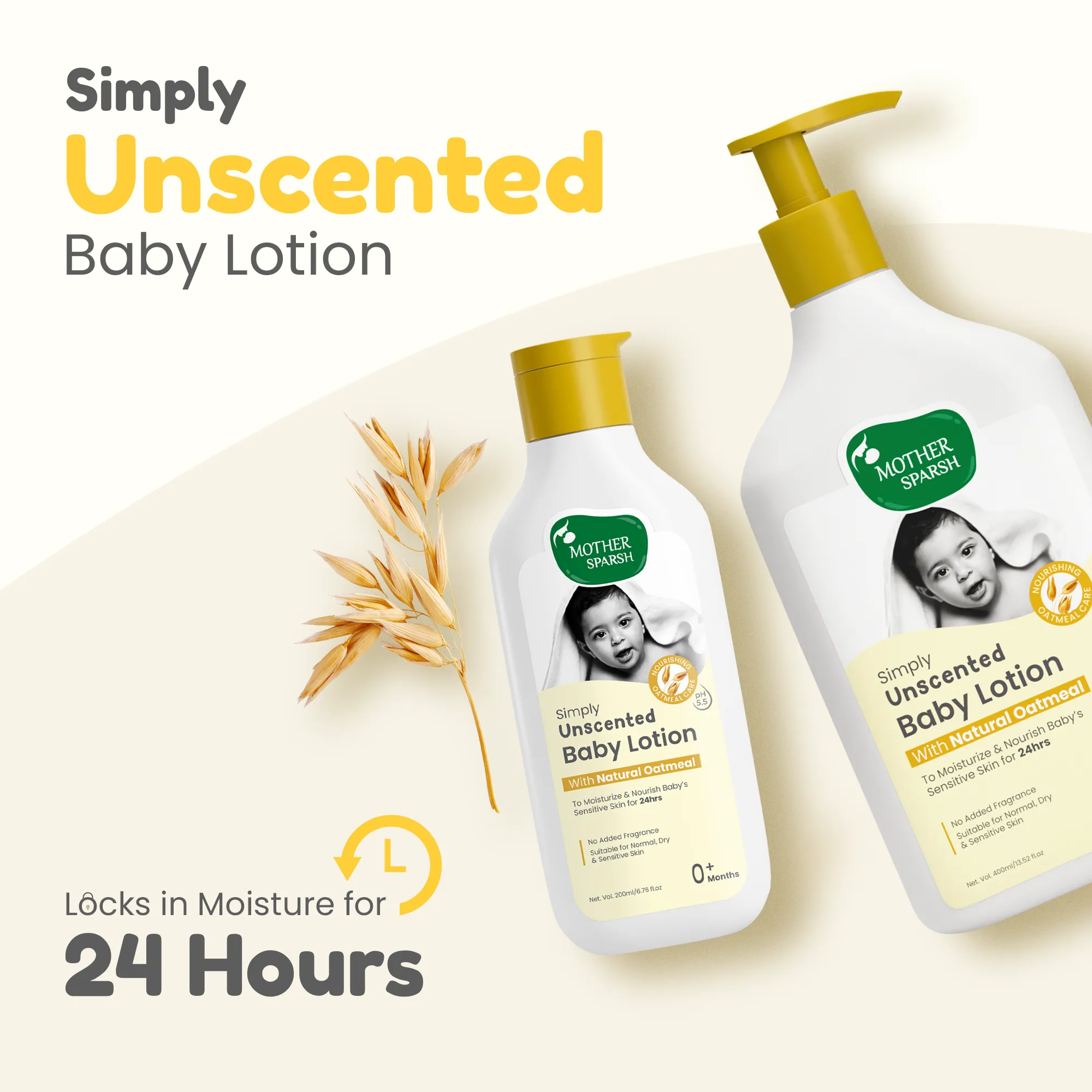 Simply Unscented Baby Lotion - Hydrating & Gentle for Sensitive Skin