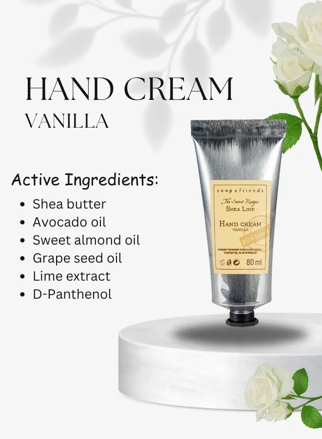 Soap&Friends Comforting Hand Cream 20% Shea Butter Vanilla - Soothing Sensation, 80 ml