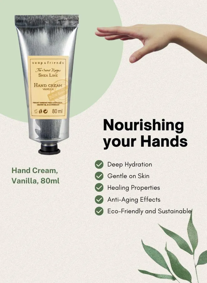 Soap&Friends Comforting Hand Cream 20% Shea Butter Vanilla - Soothing Sensation, 80 ml
