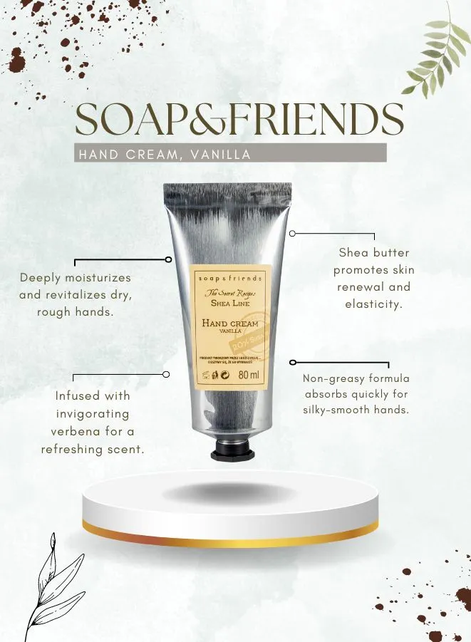 Soap&Friends Comforting Hand Cream 20% Shea Butter Vanilla - Soothing Sensation, 80 ml