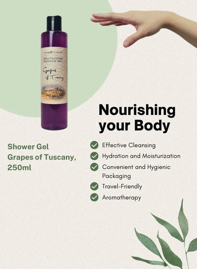 Soap&Friends Grapes of Tuscany Shower Gel with Moisturizing Avocado Oil - 250 ml