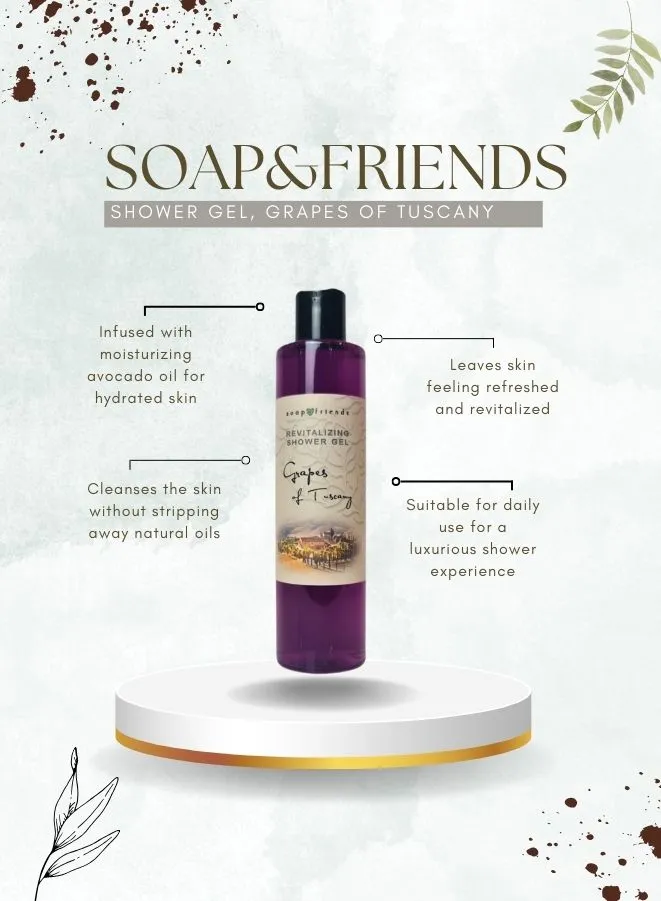 Soap&Friends Grapes of Tuscany Shower Gel with Moisturizing Avocado Oil - 250 ml
