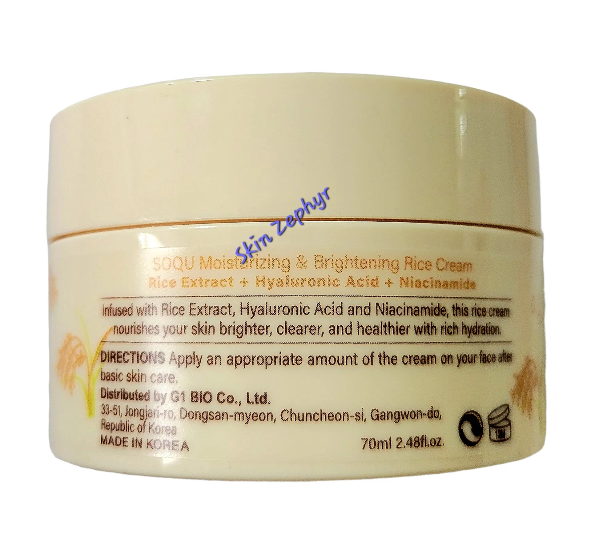 Soqu Moisturizing and Brightening Rice Cream