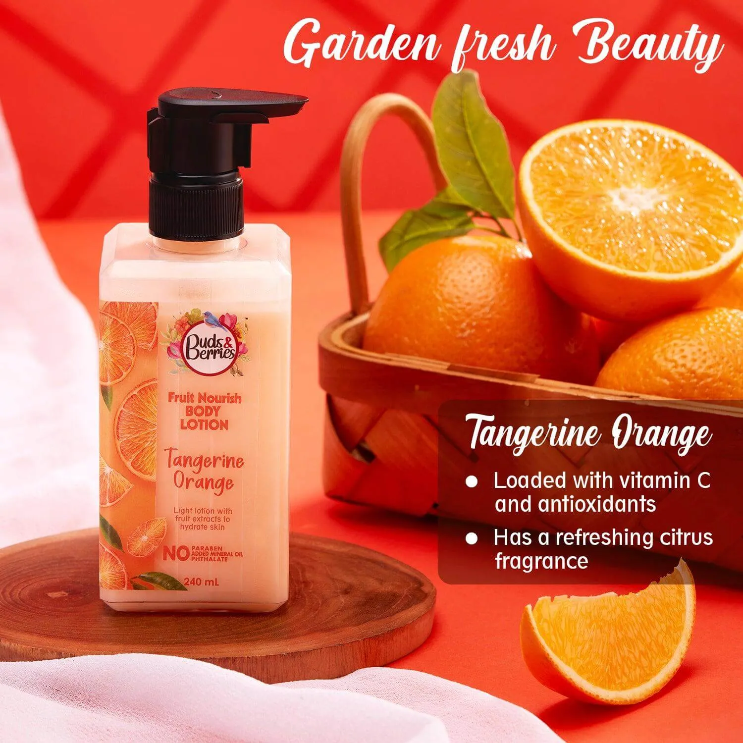 Tangerine Orange Fruit Nourish Body Gel Lotion, Normal Skin - 240 ml