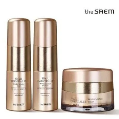 THE SAEM Snail Essential EX Wrinkle Soultion Skin Care 2 Set