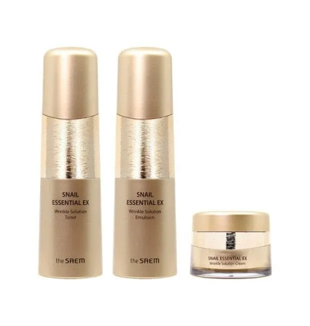 THE SAEM Snail Essential EX Wrinkle Soultion Skin Care 2 Set