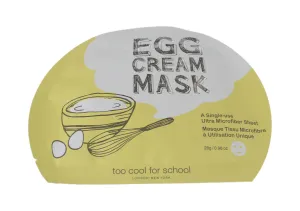 Too Cool For School Egg Cream Mask A Single-Use Microfiber Sheet 0.98oz/28g New