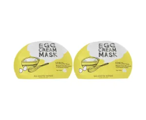 Too Cool For School Egg Cream Mask A SingleUse Microfiber Sheet 0.98Oz Pack Of 2