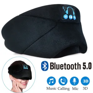 USB Rechargeable Bluetooth 5.0 Fully Shaded Sleeping Eye Mask Hands Free Wireless Call Microphone Music Headset