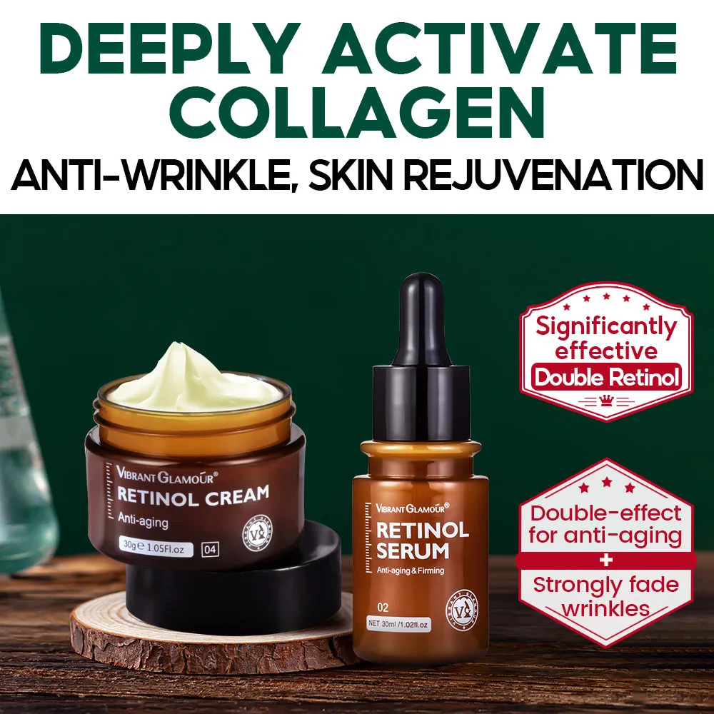 VIBRANT GLAMOUR Double Retinol Sets Vitamin A Anti Aging Whitening 4 Pieces
