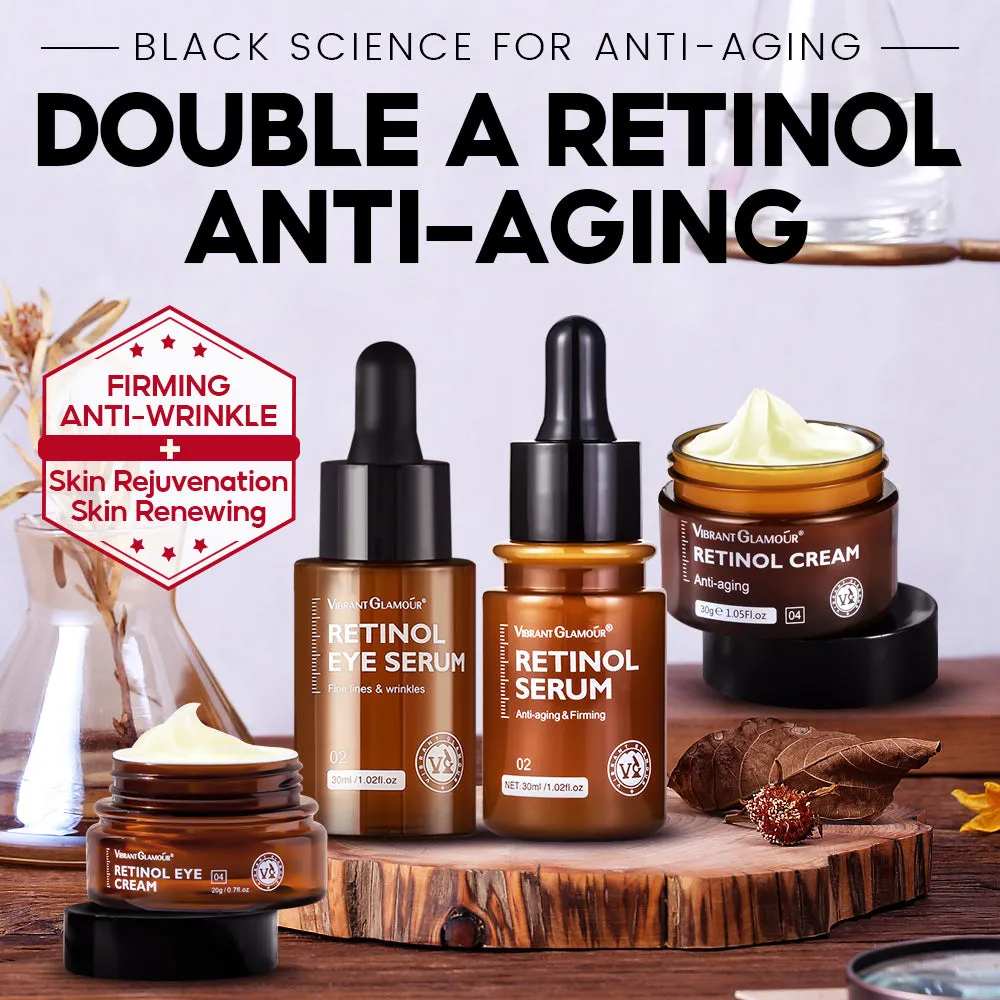 VIBRANT GLAMOUR Double Retinol Sets Vitamin A Anti Aging Whitening 4 Pieces