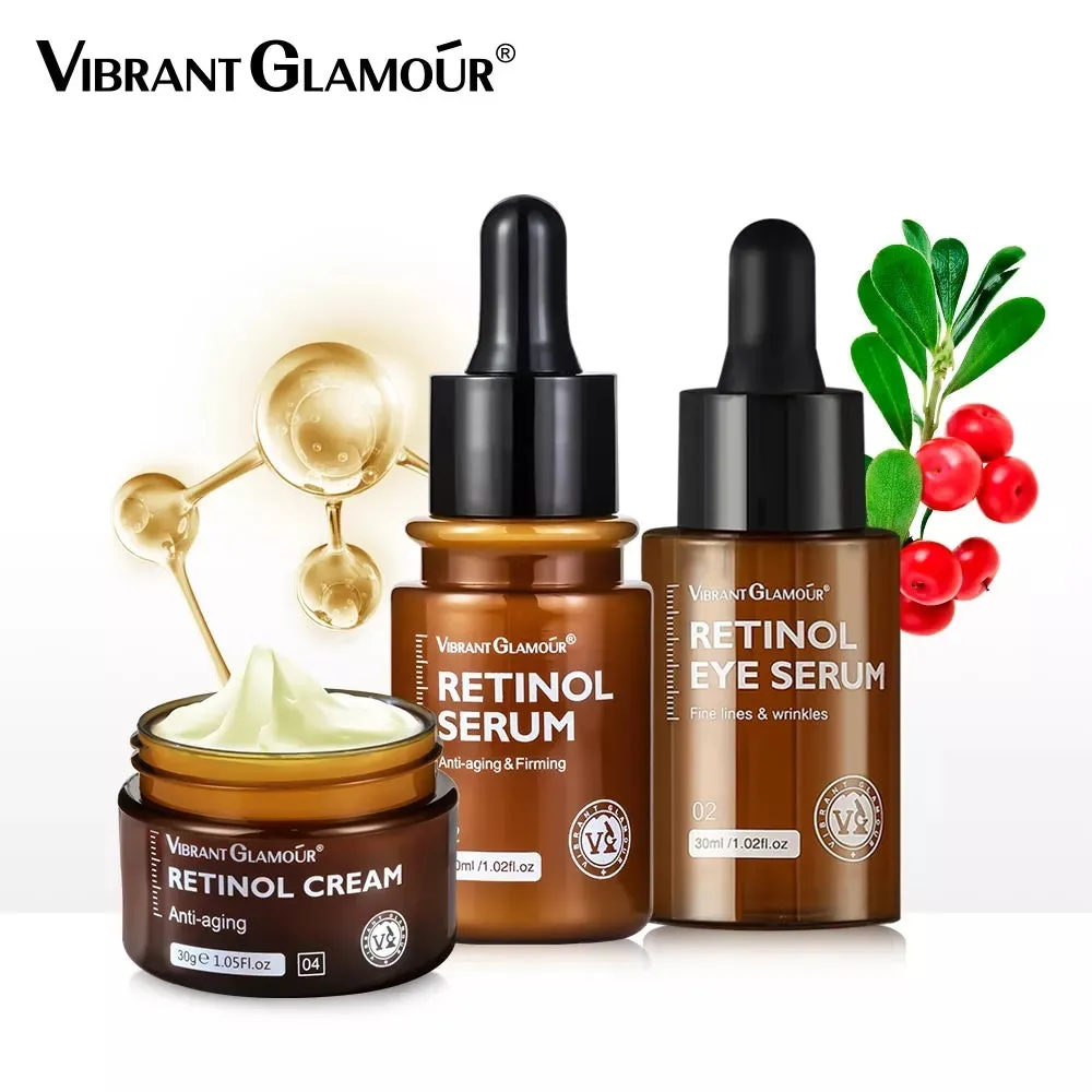 VIBRANT GLAMOUR Double Retinol Sets Vitamin A Anti Aging Whitening 4 Pieces