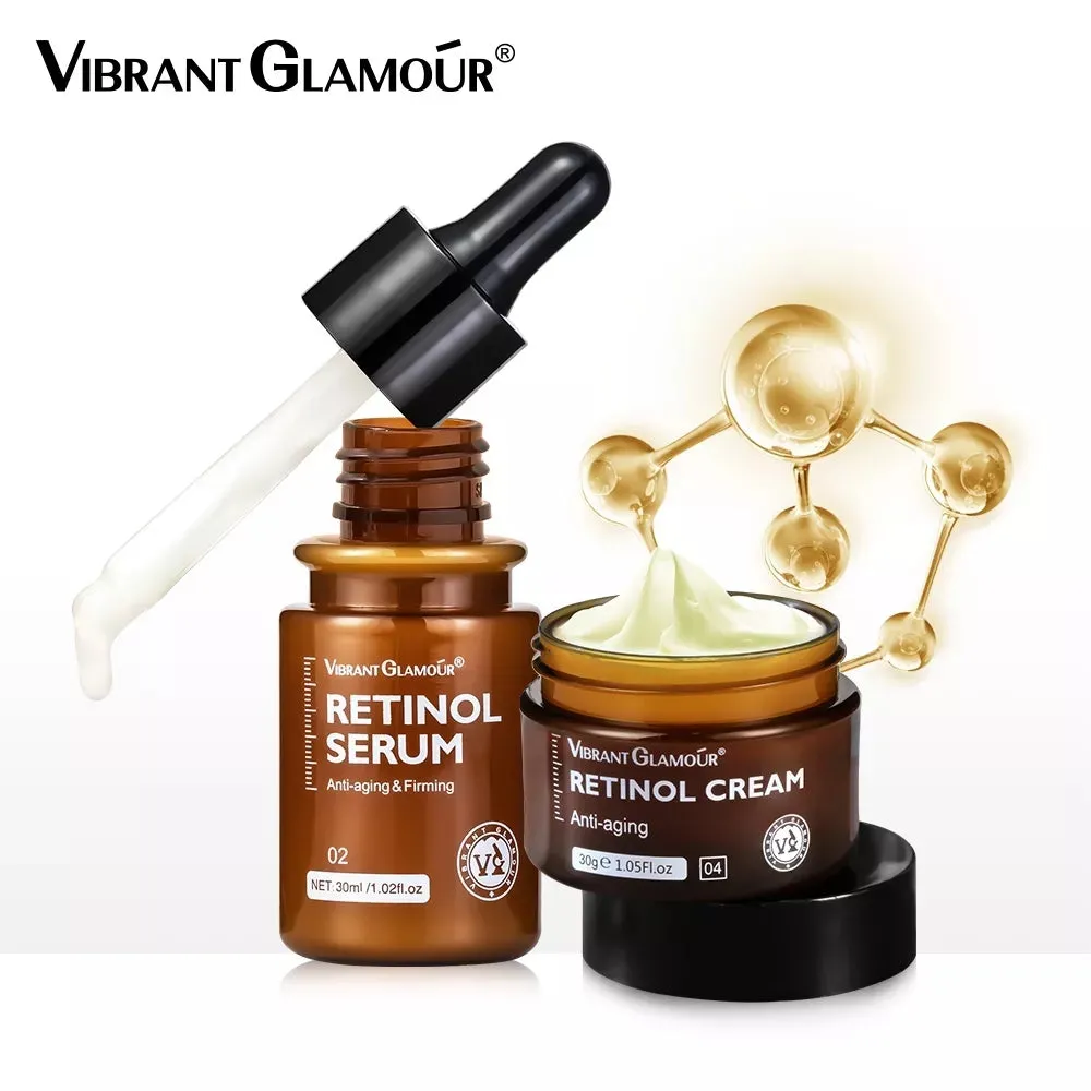 VIBRANT GLAMOUR Double Retinol Sets Vitamin A Anti Aging Whitening 4 Pieces