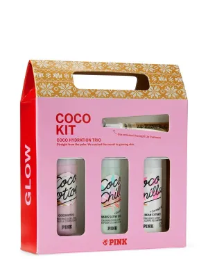 Victoria's Secret PINK Coco Body Care Gift Set: Coco, Coco Chill, Coco Vanilla Mini Lotions & Lip Mask