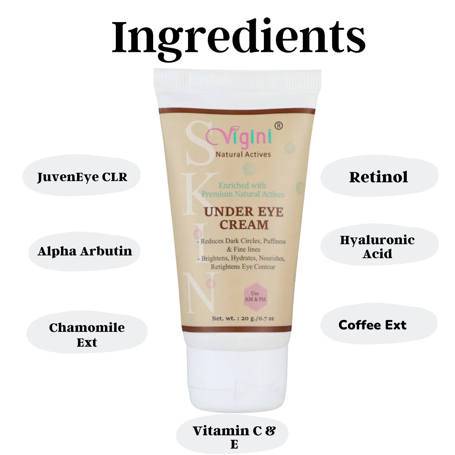 Vigini Under Eye Bye Bye Dark Circle Puffiness Removal Gel Cream 20g