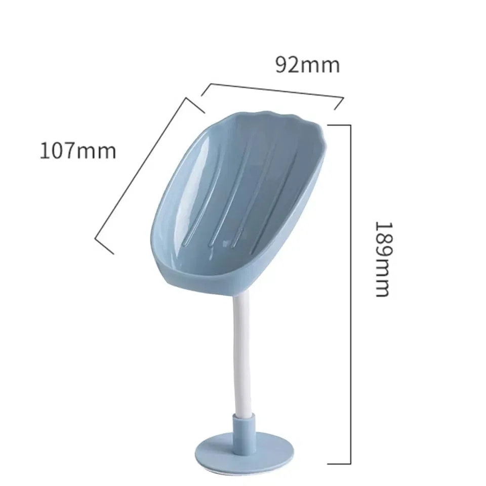 Wall Mounted Sea Shell Soap Holder, Drain Rack Soap Box, Perforated Free Standing Suction Cup, Creative Soap Dish Holder, Self Adhesive Drain Soap Rack, Easy Cleaning Soap Box For Bathroom