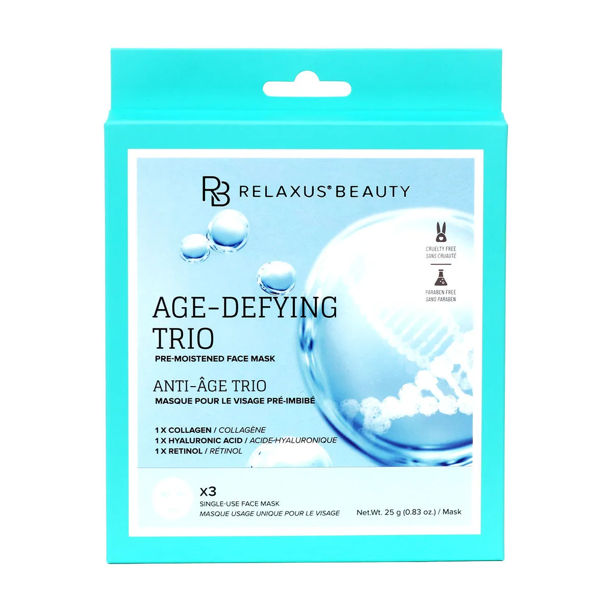 Wholesale Age-Defying Trio Face Masks (3-Pack) - Displayer of 12